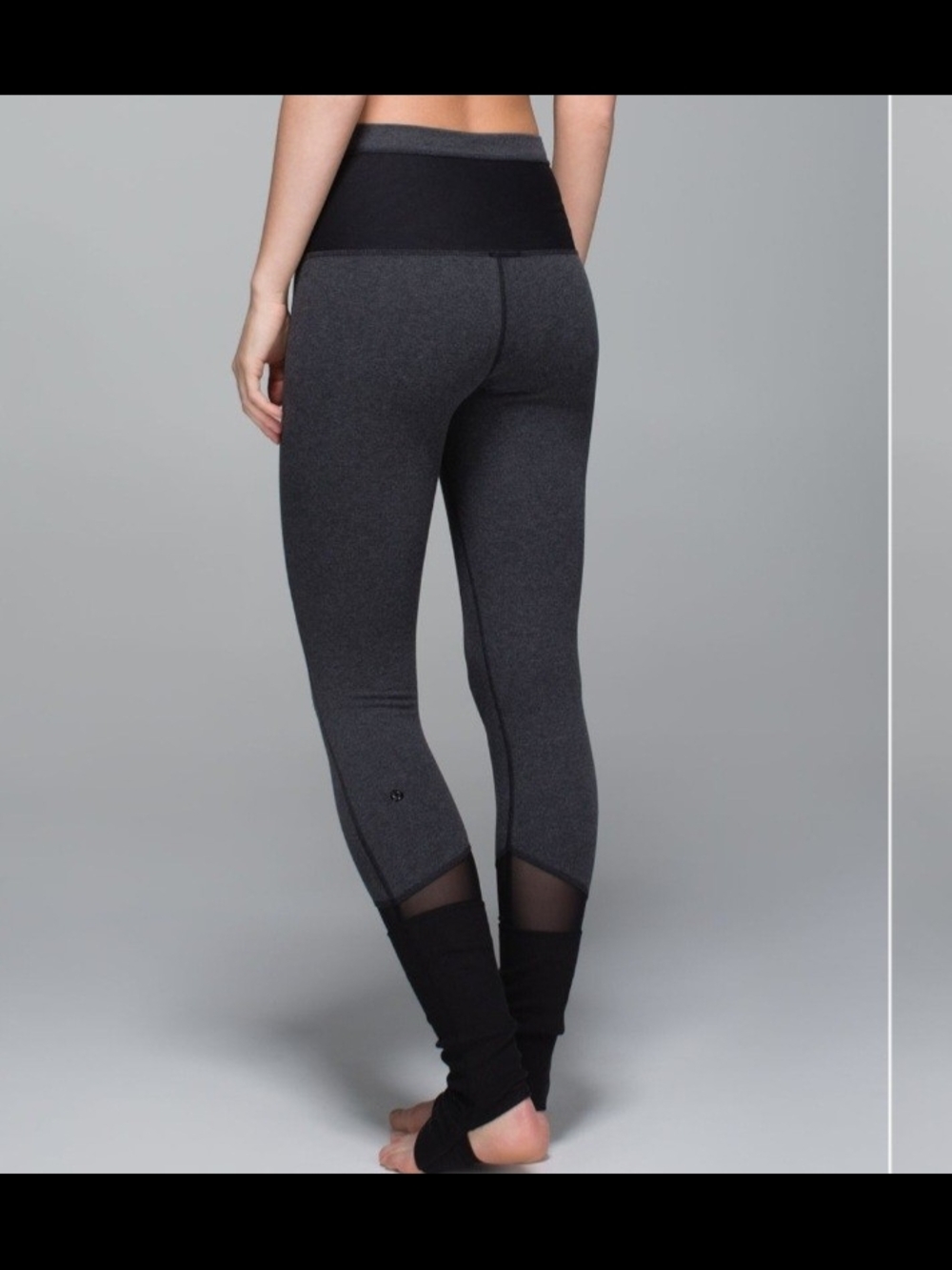 Lululemon Charcoal High-Waist Leggings with Mesh Panels